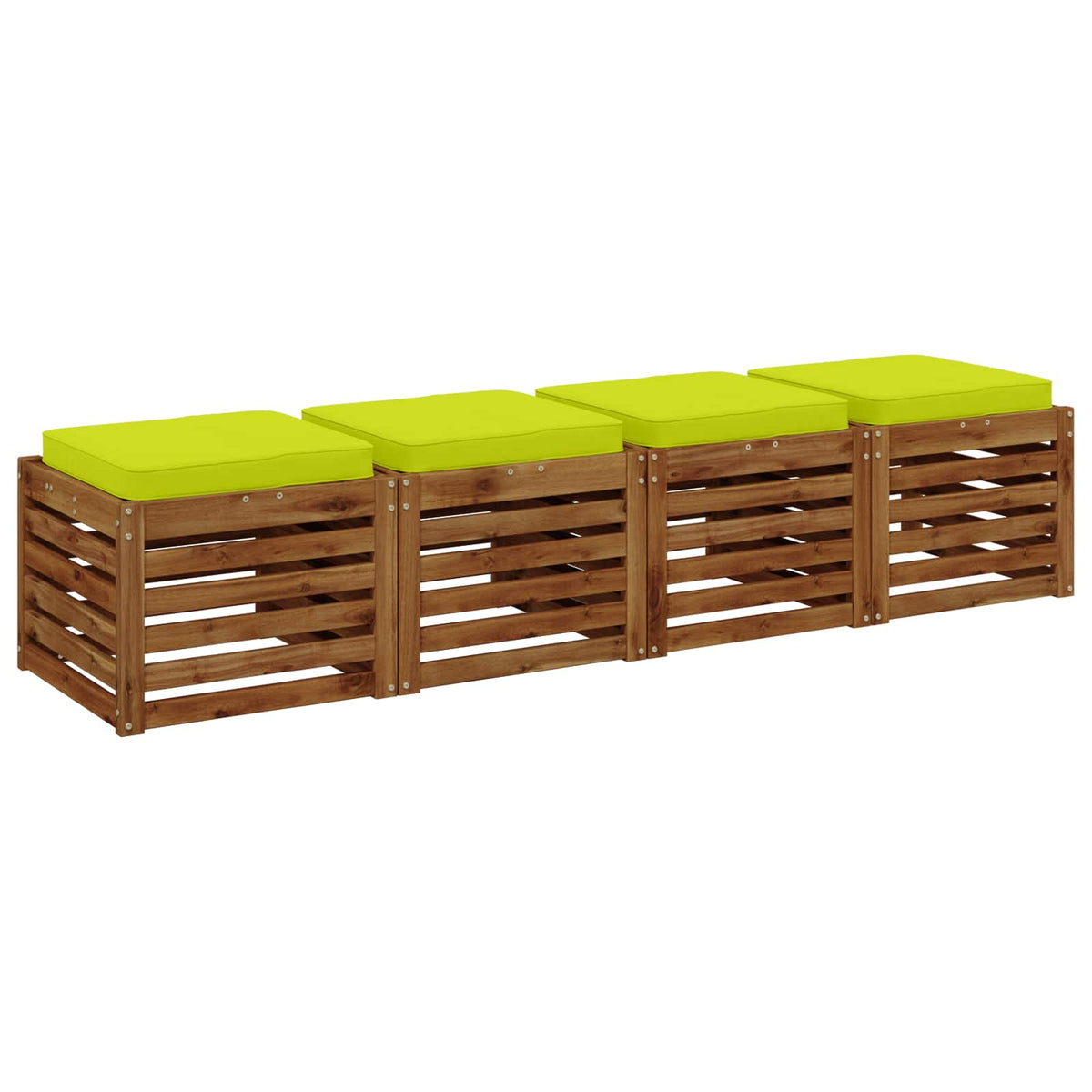 Vidaxl 4-piece zitkussens vught 4 pcs 100% polyester helder groen