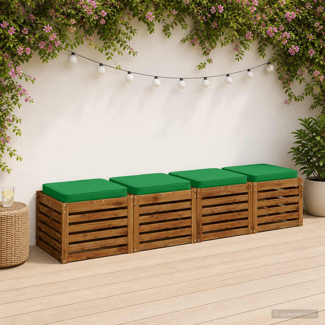 Vidaxl 4-piece zitkussens vught 4 pcs 100% polyester groen