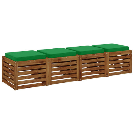 Vidaxl 4-piece zitkussens vught 4 pcs 100% polyester groen
