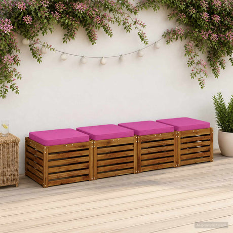Vidaxl 4-piece zitkussens vught 4 pcs 100% polyester roze
