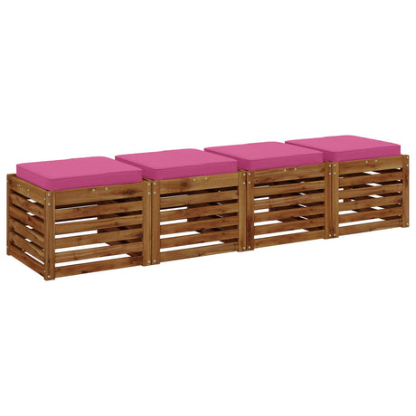 Vidaxl 4-piece zitkussens vught 4 pcs 100% polyester roze