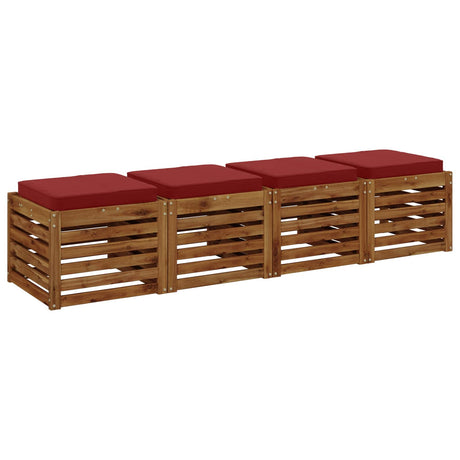Vidaxl 4-piece zitkussens vught 4 pcs 100% polyester wijnrood