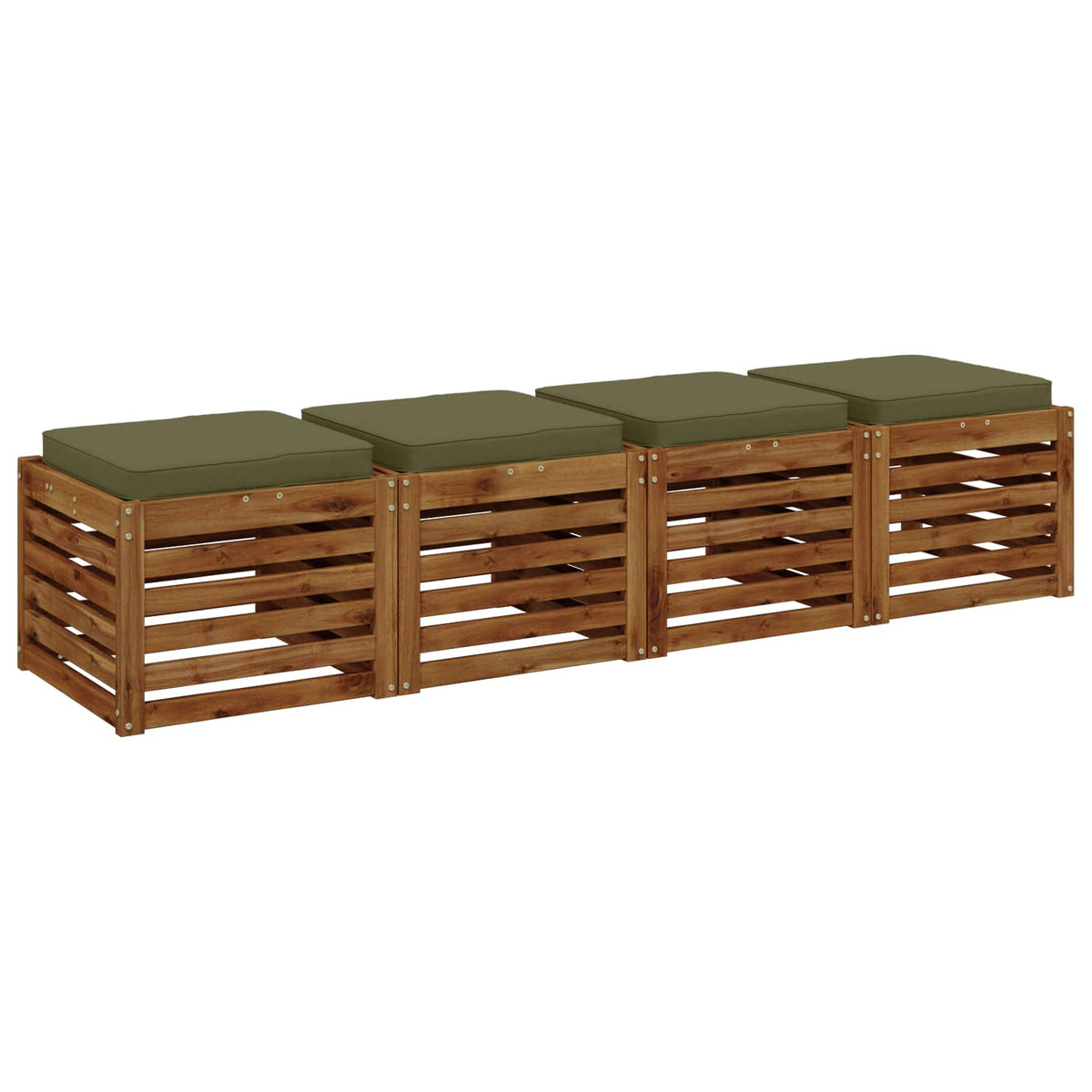 Vidaxl 4-piece zitkussens vught 4 pcs 100% polyester olijfgroen