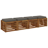 Vidaxl 4-piece zitkussens vught 4 pcs 100% polyester grijs