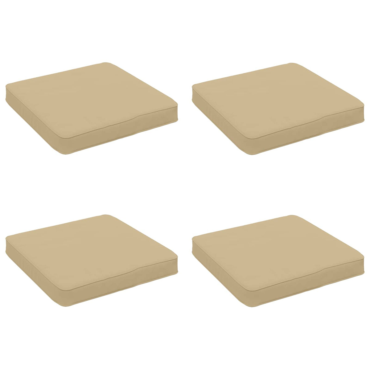 Vidaxl 4-piece zitkussens vught 4 pcs 100% polyester beige