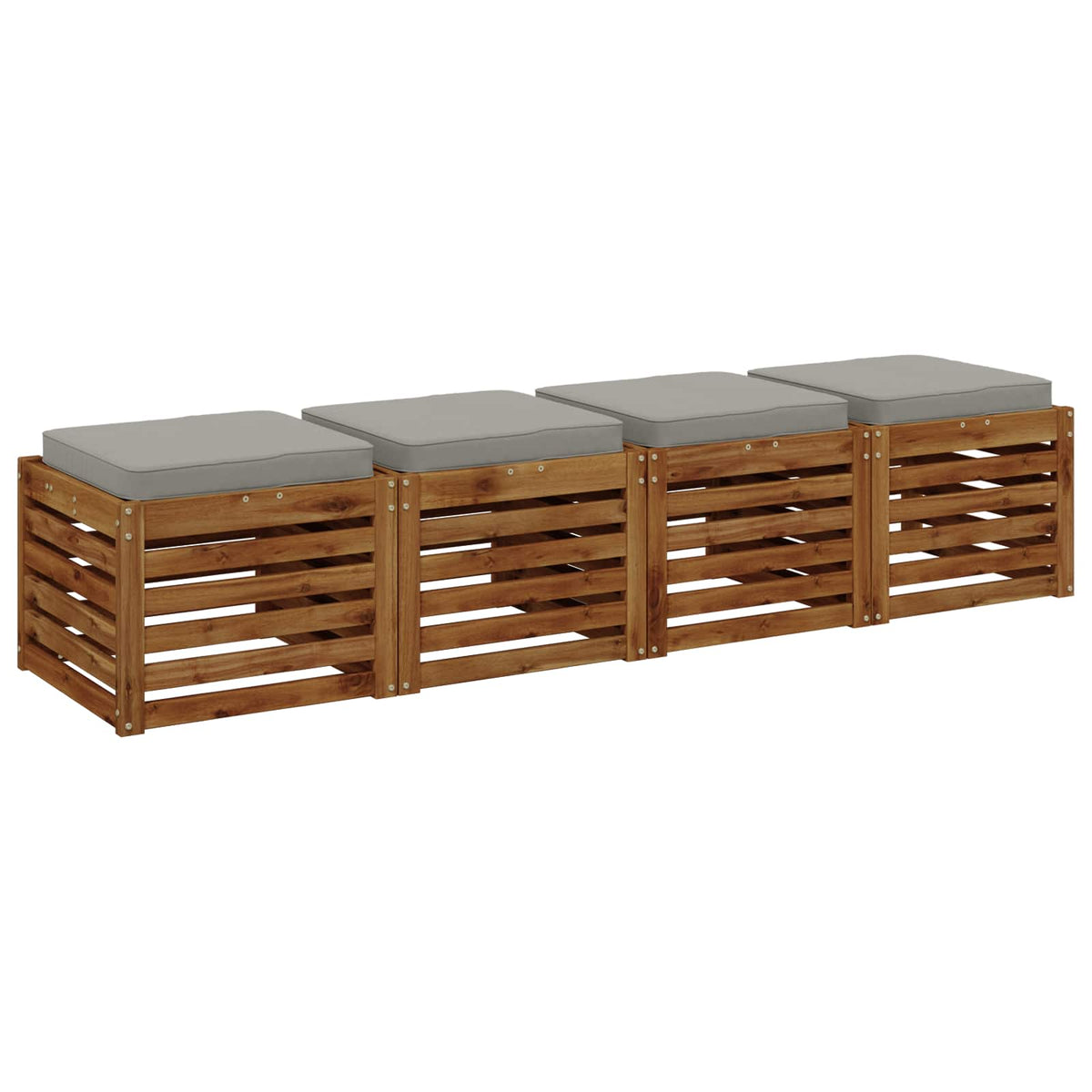 Vidaxl 4-piece zitkussens vught 4 pcs 100% polyester grijs
