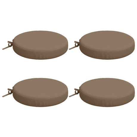 Vidaxl 4-piece zitkussens soest 4 st 100% polyester taupe ø 35 x 7 cm