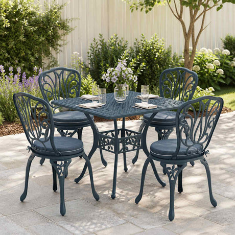 Vidaxl 4-piece zitkussens soest 4 st 100% polyester blauw ø 35 x 7 cm