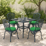 Vidaxl 4-piece zitkussens soest 4 st 100% polyester groen ø 35 x 7 cm