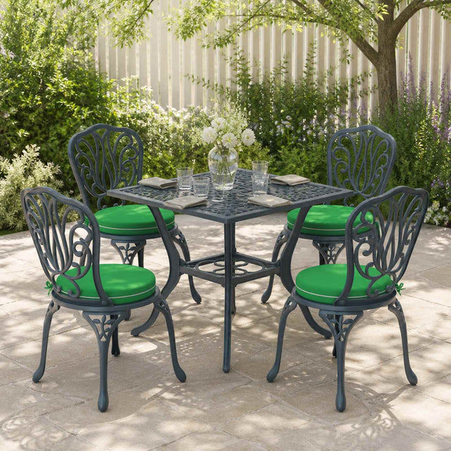 Vidaxl 4-piece zitkussens soest 4 st 100% polyester groen ø 35 x 7 cm