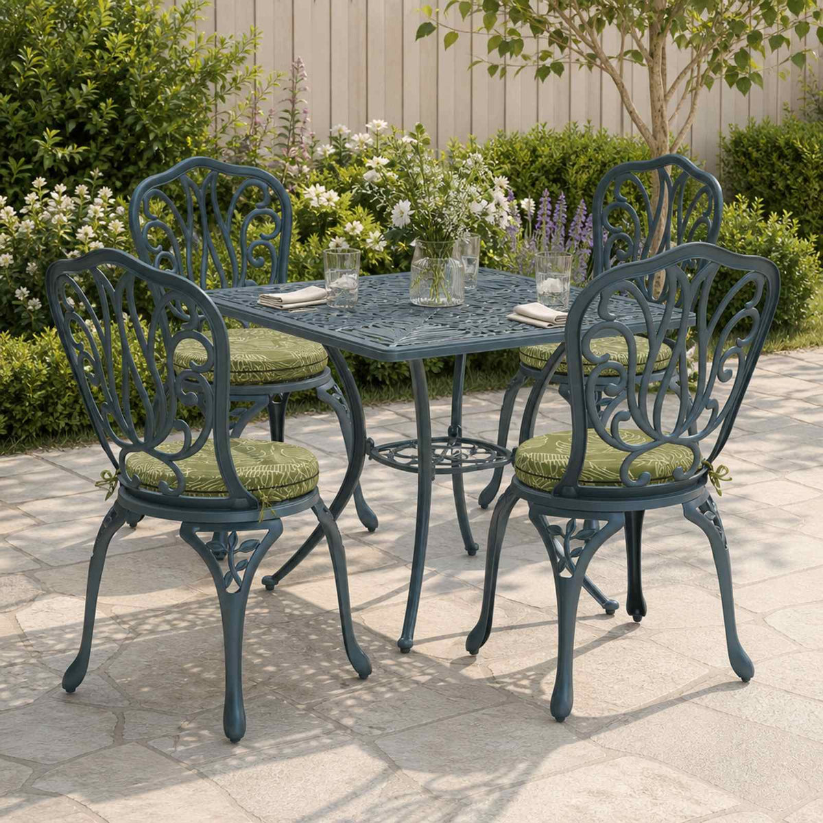 Vidaxl 4-piece zitkussens soest 4 st 100% polyester bladontwerp