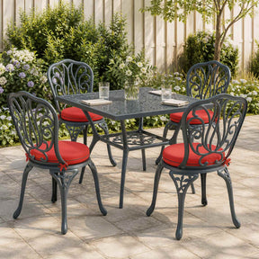 Vidaxl 4-piece zitkussens soest 4 st 100% polyester rood ø 40 x 7 cm