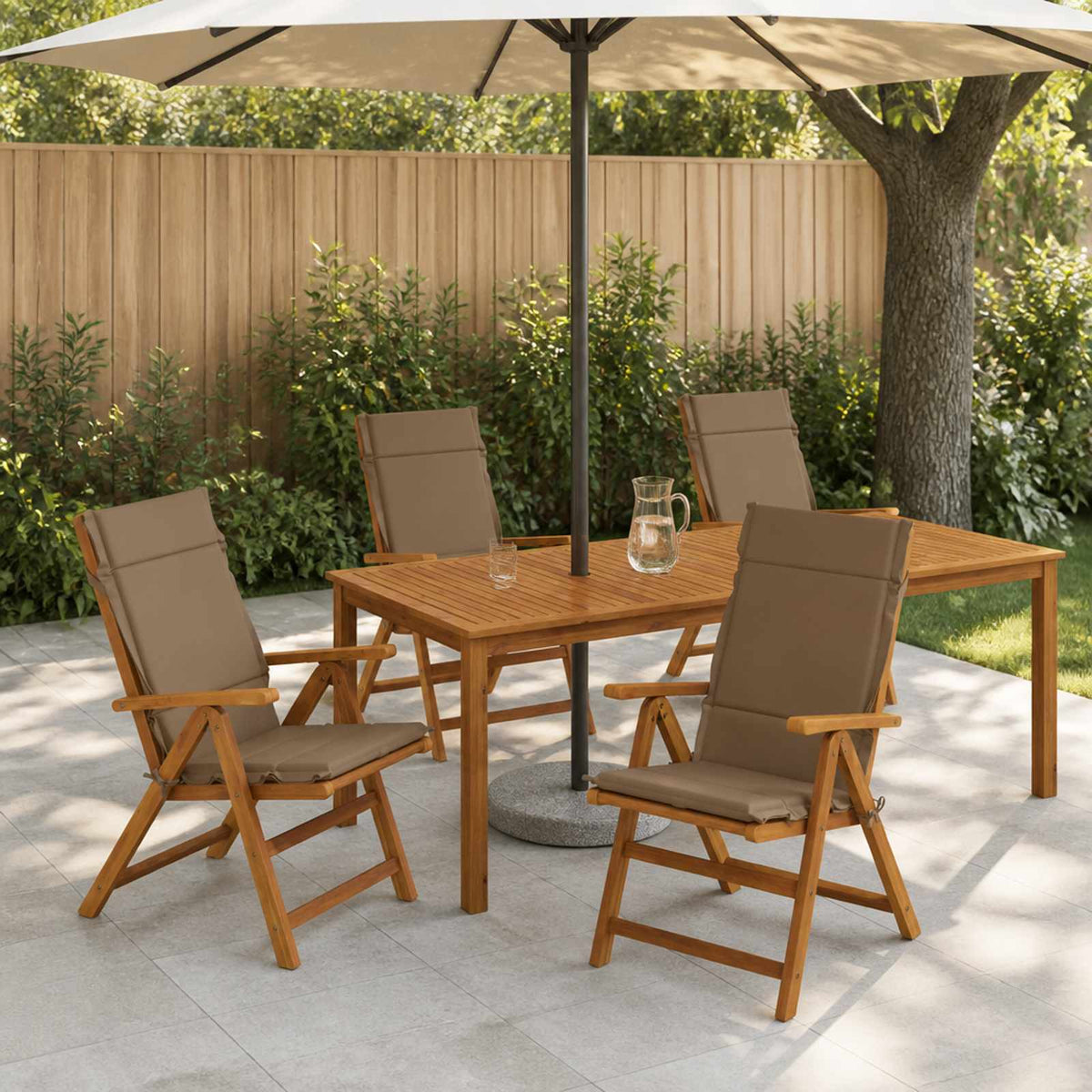 Vidaxl 4-delige hoogrug kussen gemert 4 pcs 100% polyester taupe