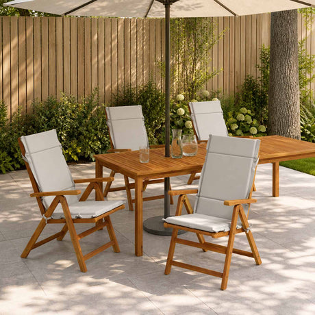 Vidaxl 4-delige hoogrug kussen gemert 4 pcs 100% polyester wit