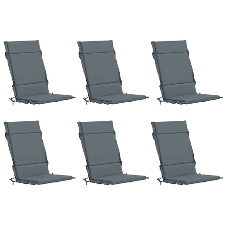 Vidaxl 6-delige hoogrug kussen gemert 6 pcs 100% polyester blauw