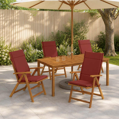 Vidaxl 4-delige hoogrug kussen gemert 4 pcs 100% polyester rood