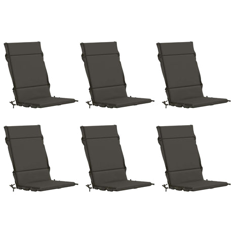 Vidaxl 6-delige hoogrug kussen gemert 6 pcs 100% polyester antraciet