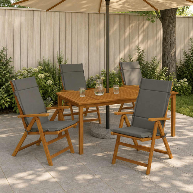 Vidaxl 4-delige hoogrug kussen gemert 4 pcs 100% polyester grijs