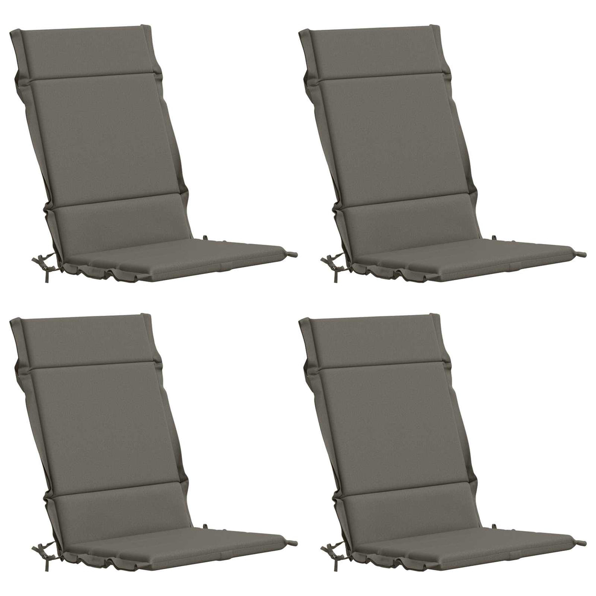 Vidaxl 4-delige hoogrug kussen gemert 4 pcs 100% polyester grijs