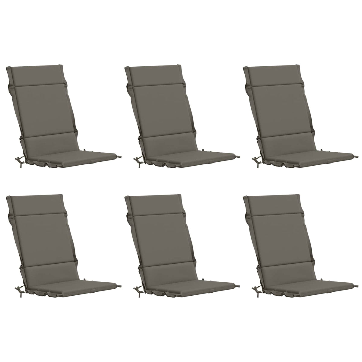 Vidaxl 6-delige hoogrug kussen gemert 6 pcs 100% polyester grijs