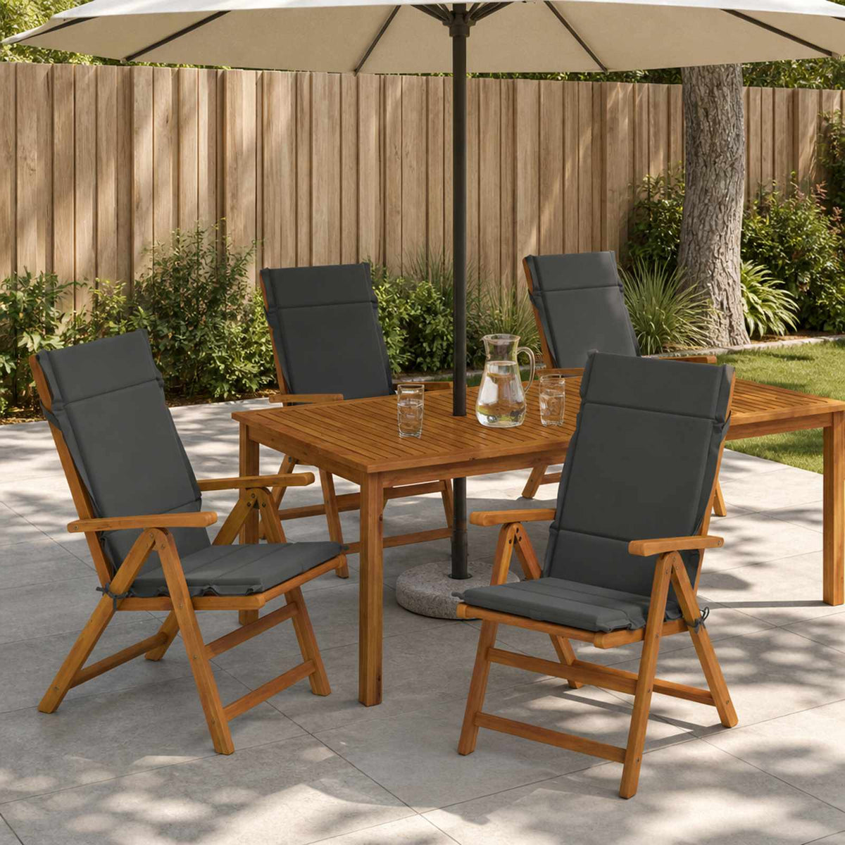 Vidaxl 4-delige hoogrug kussen gemert 4 pcs 100% polyester antraciet