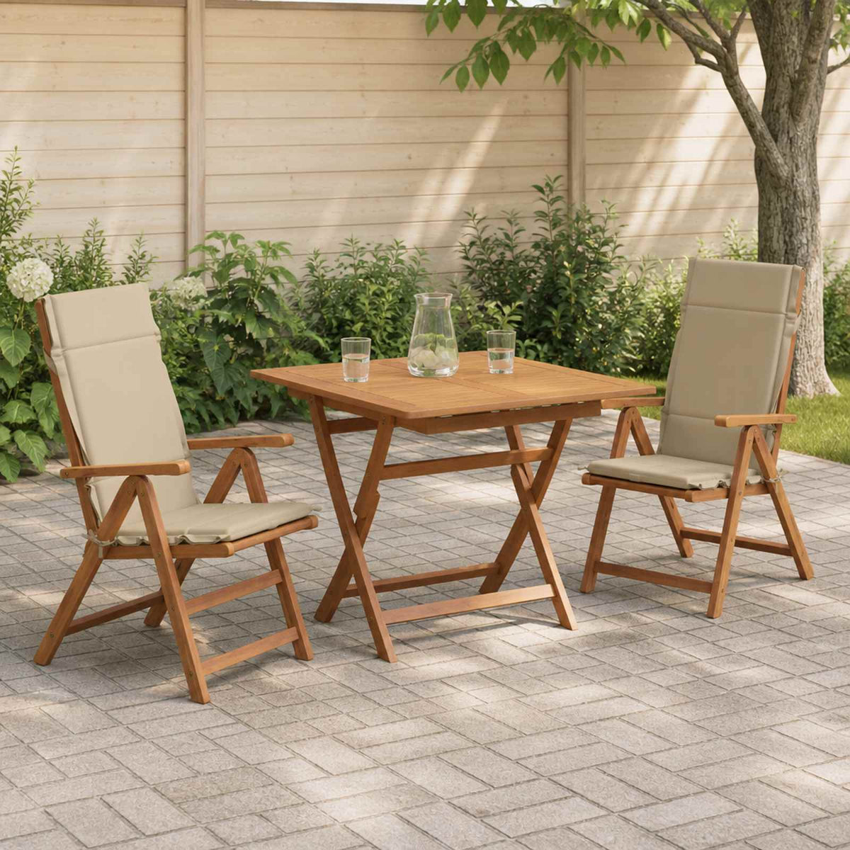 Vidaxl 2-delige hoogrug kussen gemert 2 pcs 100% polyester beige