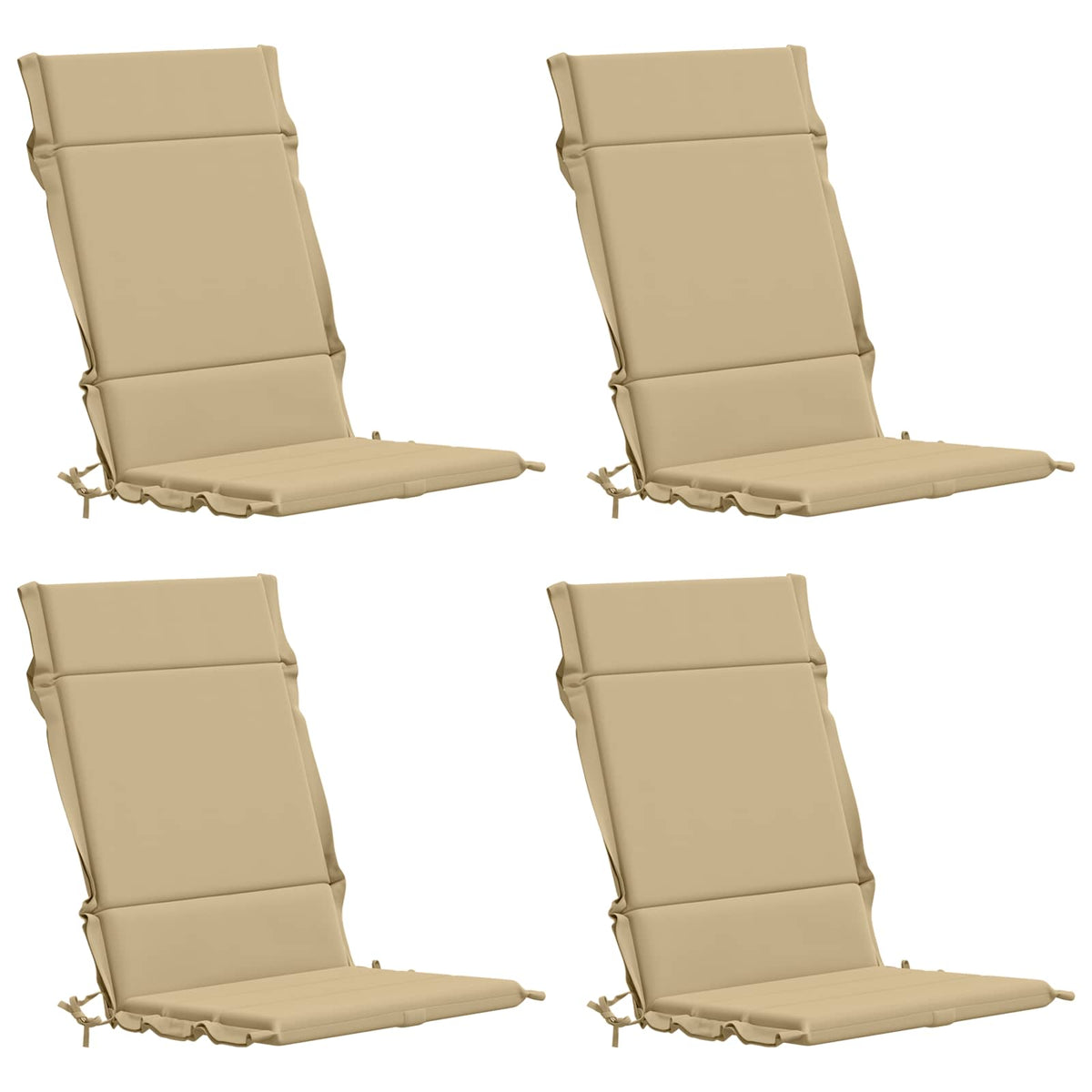 Vidaxl 4-delige hoogrug kussen gemert 4 pcs 100% polyester beige