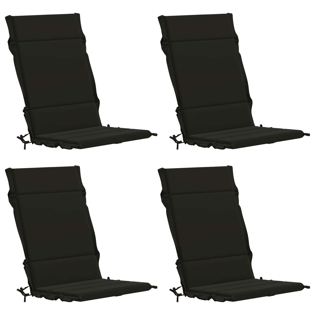 Vidaxl 4-delige hoogrug kussen gemert 4 pcs 100% polyester zwart
