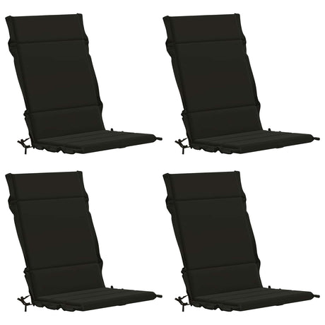 Vidaxl 4-delige hoogrug kussen gemert 4 pcs 100% polyester zwart