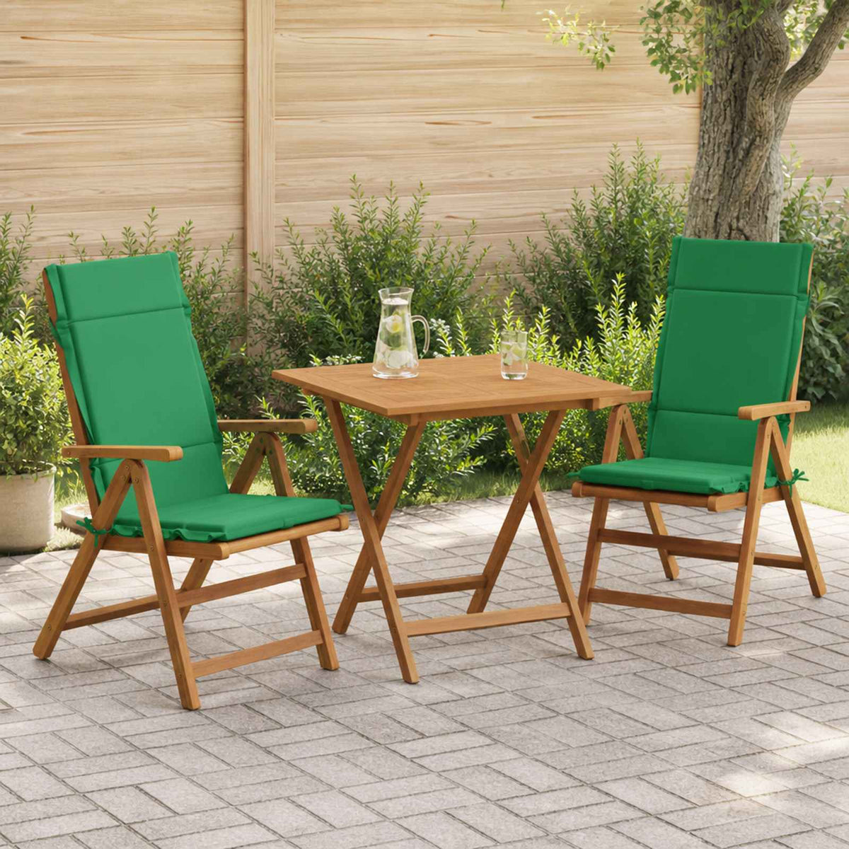 Vidaxl 2-delige hoogrug kussen gemert 2 pcs 100% polyester groen