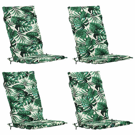 Vidaxl 4-delige hoogrug kussen gemert 4 pcs 100% polyester bladpatroon