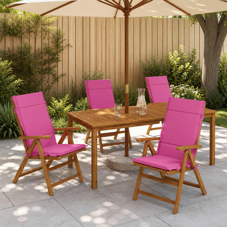 Vidaxl 4-delige hoogrug kussen gemert 4 pcs 100% polyester roze