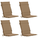 Vidaxl 4-delige hoogrug kussen gemert 4 pcs 100% polyester taupe