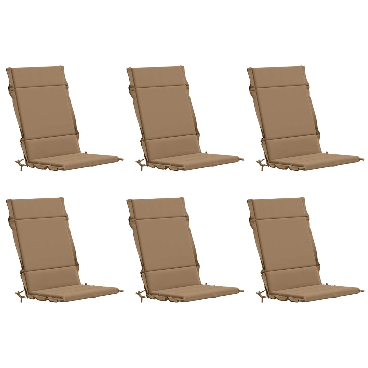 Vidaxl 6-delige hoogrug kussen gemert 6 pcs 100% polyester taupe