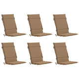 Vidaxl 6-delige hoogrug kussen gemert 6 pcs 100% polyester taupe
