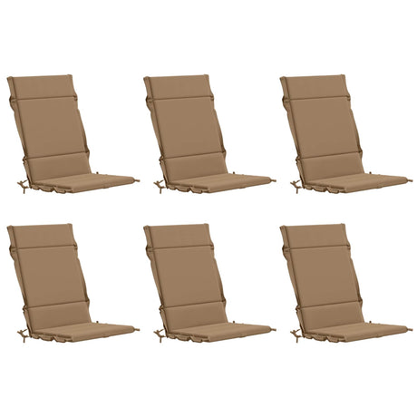 Vidaxl 6-delige hoogrug kussen gemert 6 pcs 100% polyester taupe