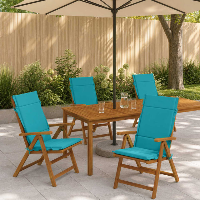 Vidaxl 4-delige hoogrug kussen gemert 4 pcs 100% polyester turquoise
