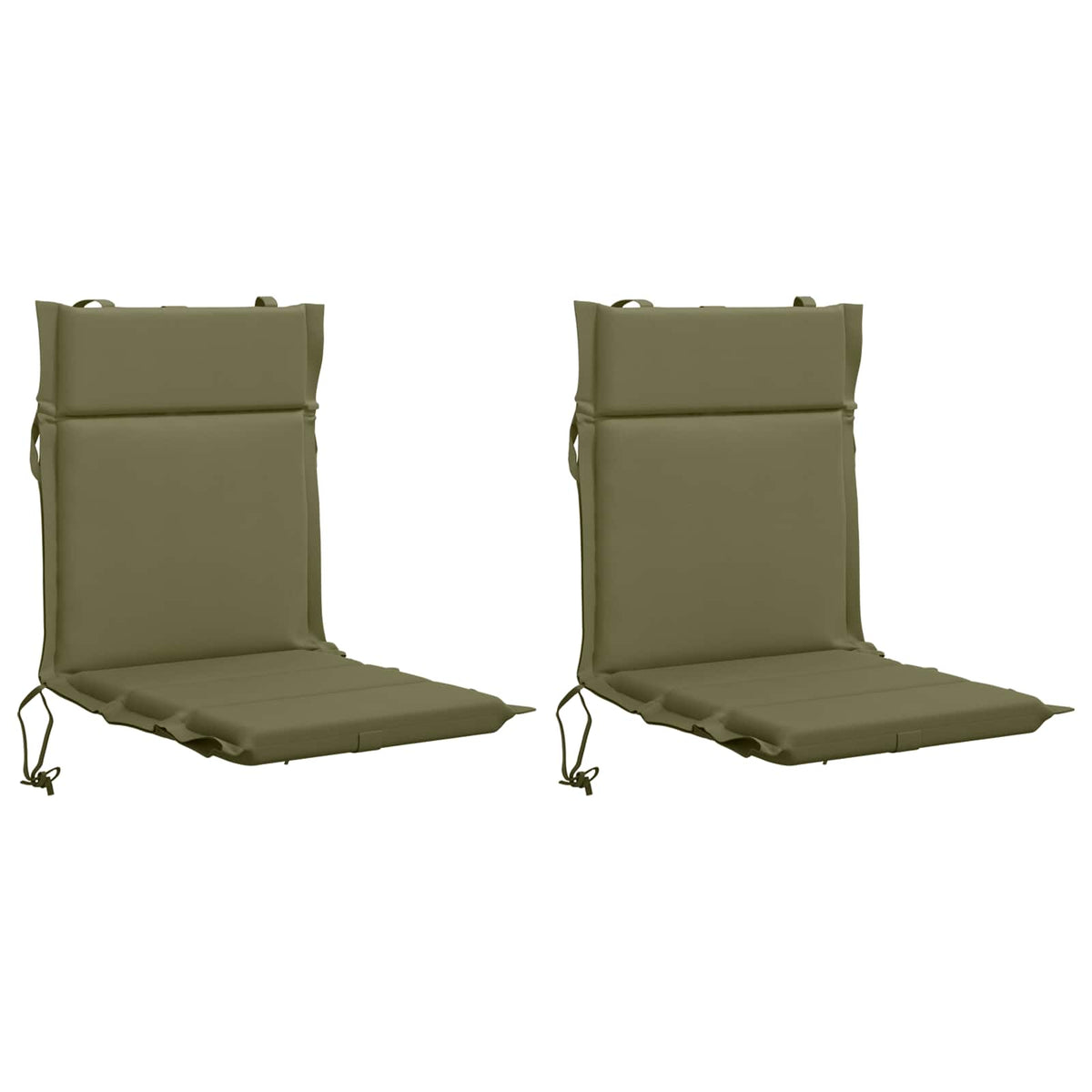 Vidaxl 2-delige hoogrug kussen gemert 2 pcs 100% polyester olijfgroen