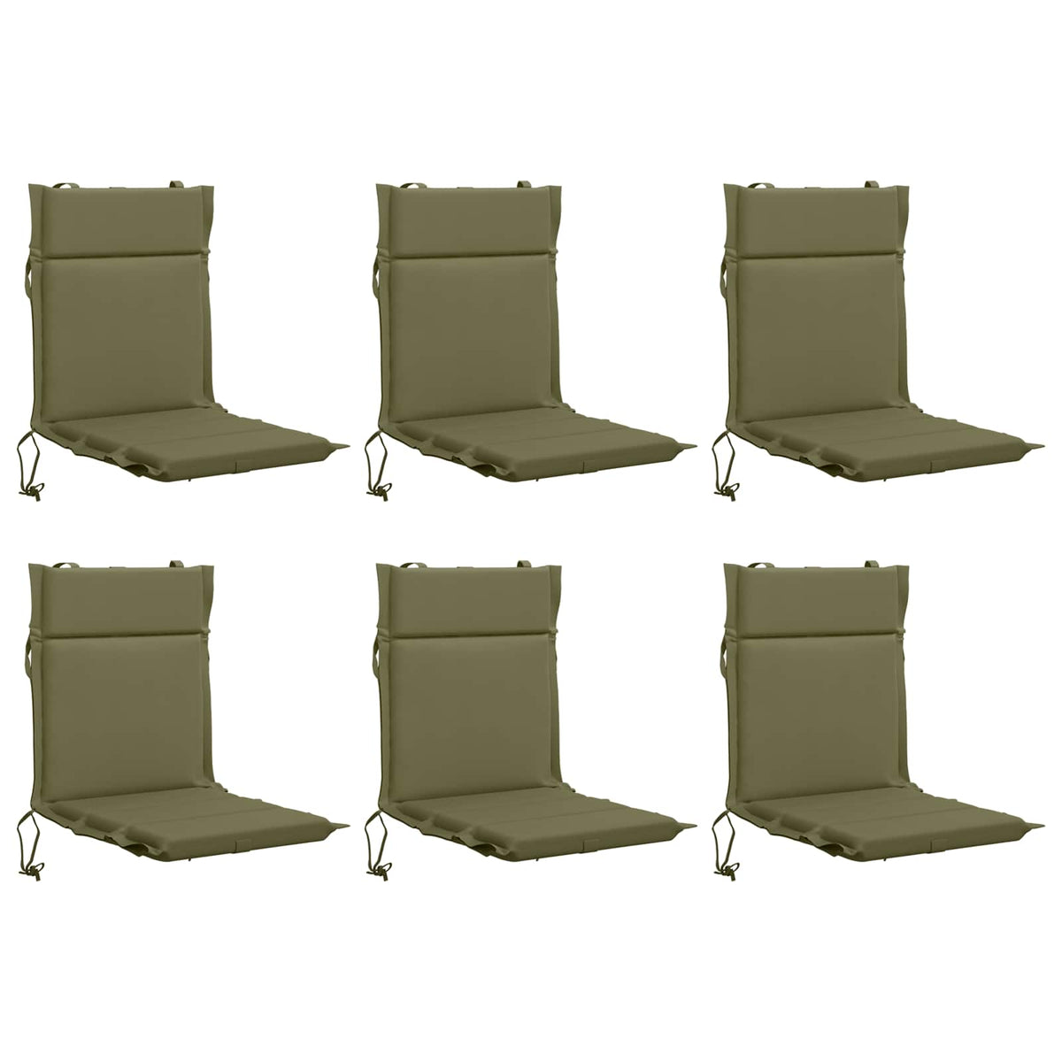 Vidaxl 6-delige hoogrug kussen gemert 6 pcs 100% polyester olijfgroen