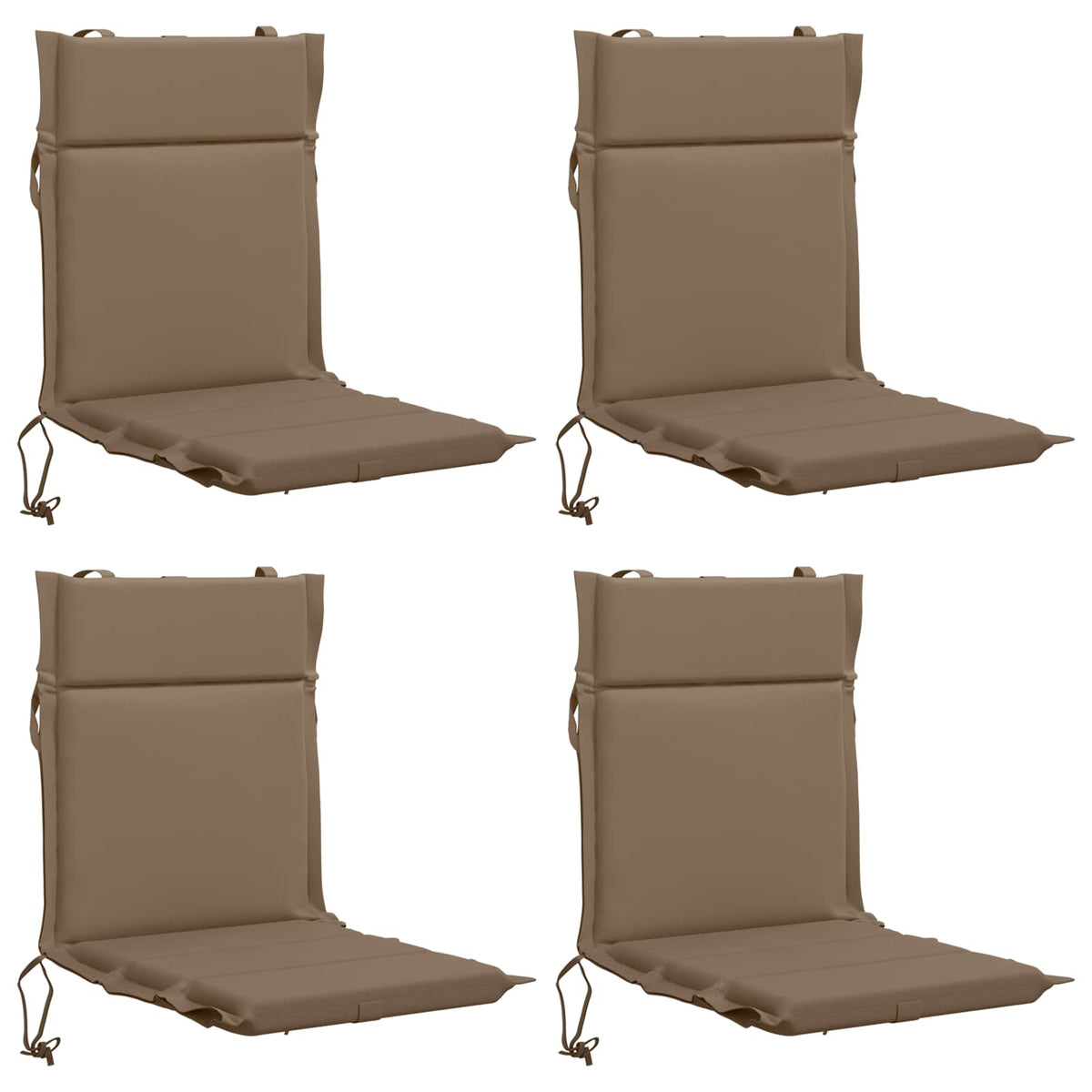 Vidaxl 4-delige hoogrug kussen gemert 4 pcs 100% polyester taupe