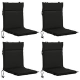 Vidaxl 4-delige hoogrug kussen gemert 4 pcs 100% polyester zwart