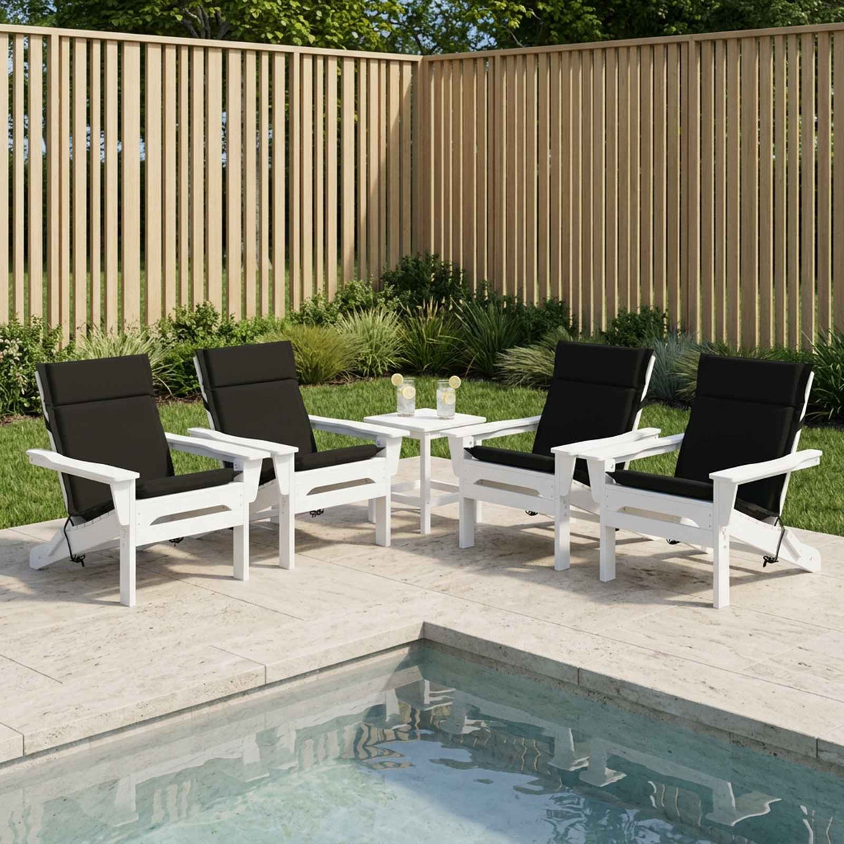 Vidaxl 4-delige hoogrug kussen gemert 4 pcs 100% polyester zwart