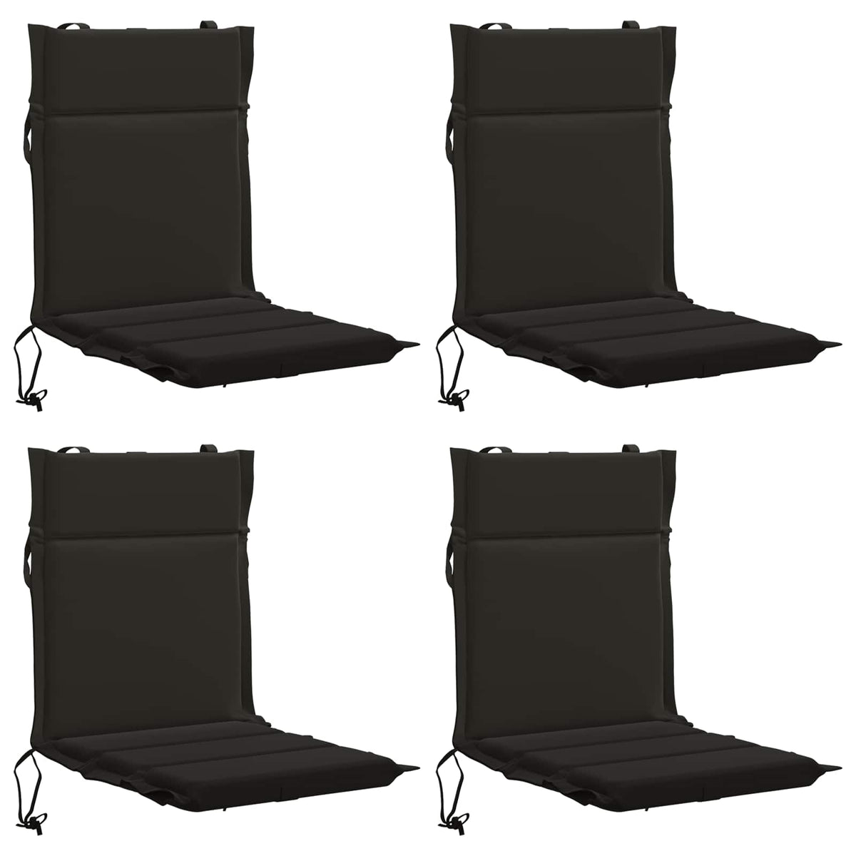 Vidaxl 4-delige hoogrug kussen gemert 4 pcs 100% polyester zwart
