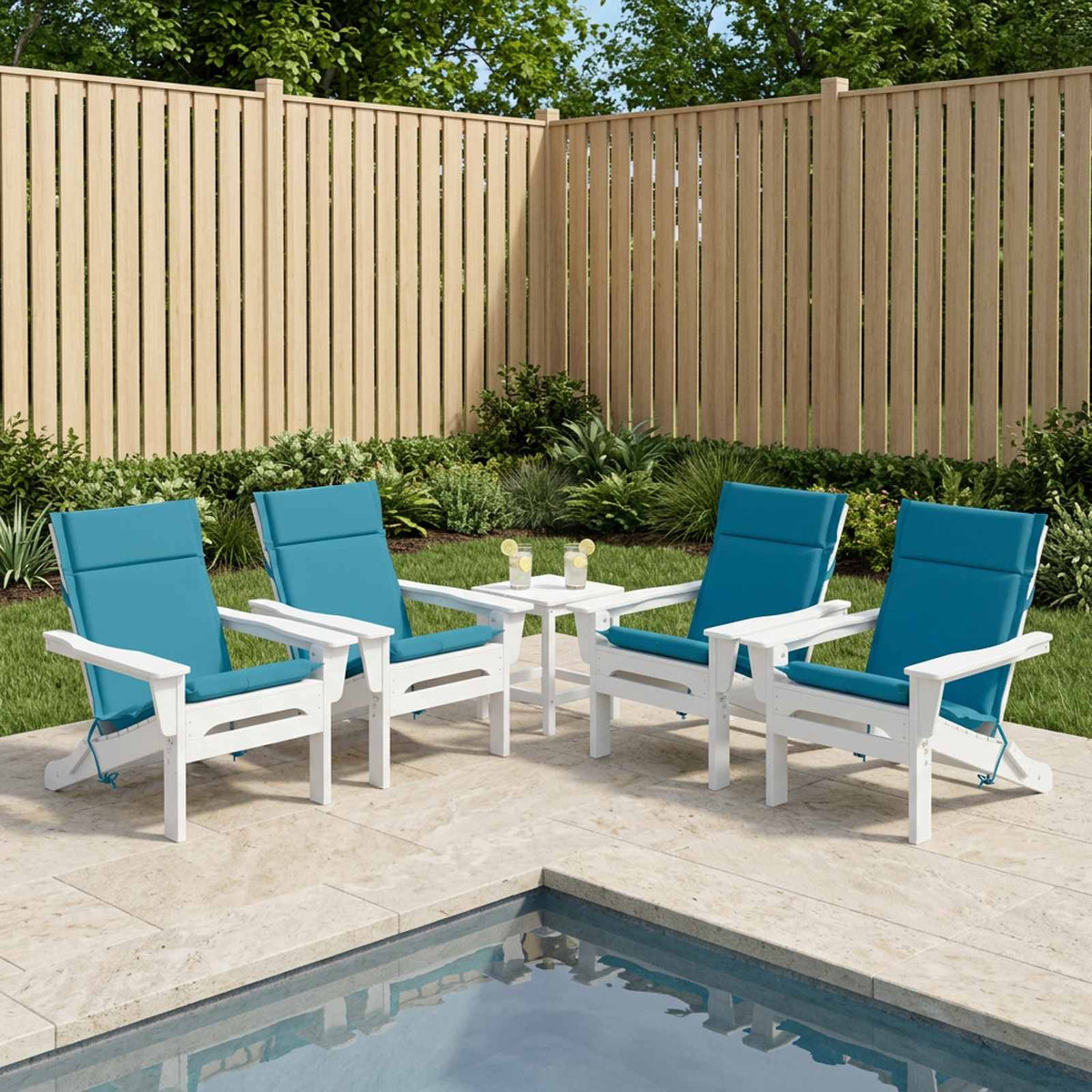 Vidaxl 6-delige hoogrug kussen gemert 6 pcs 100% polyester lichtblauw