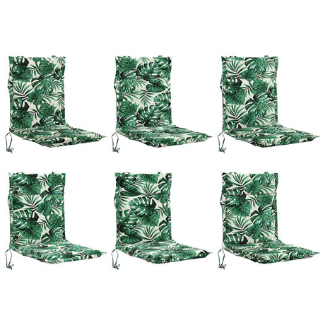 Vidaxl 6-delige hoogrug kussen gemert 6 pcs 100% polyester bladpatroon