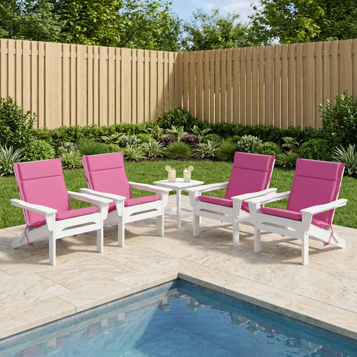 Vidaxl 6-delige hoogrug kussen gemert 6 pcs 100% polyester roze