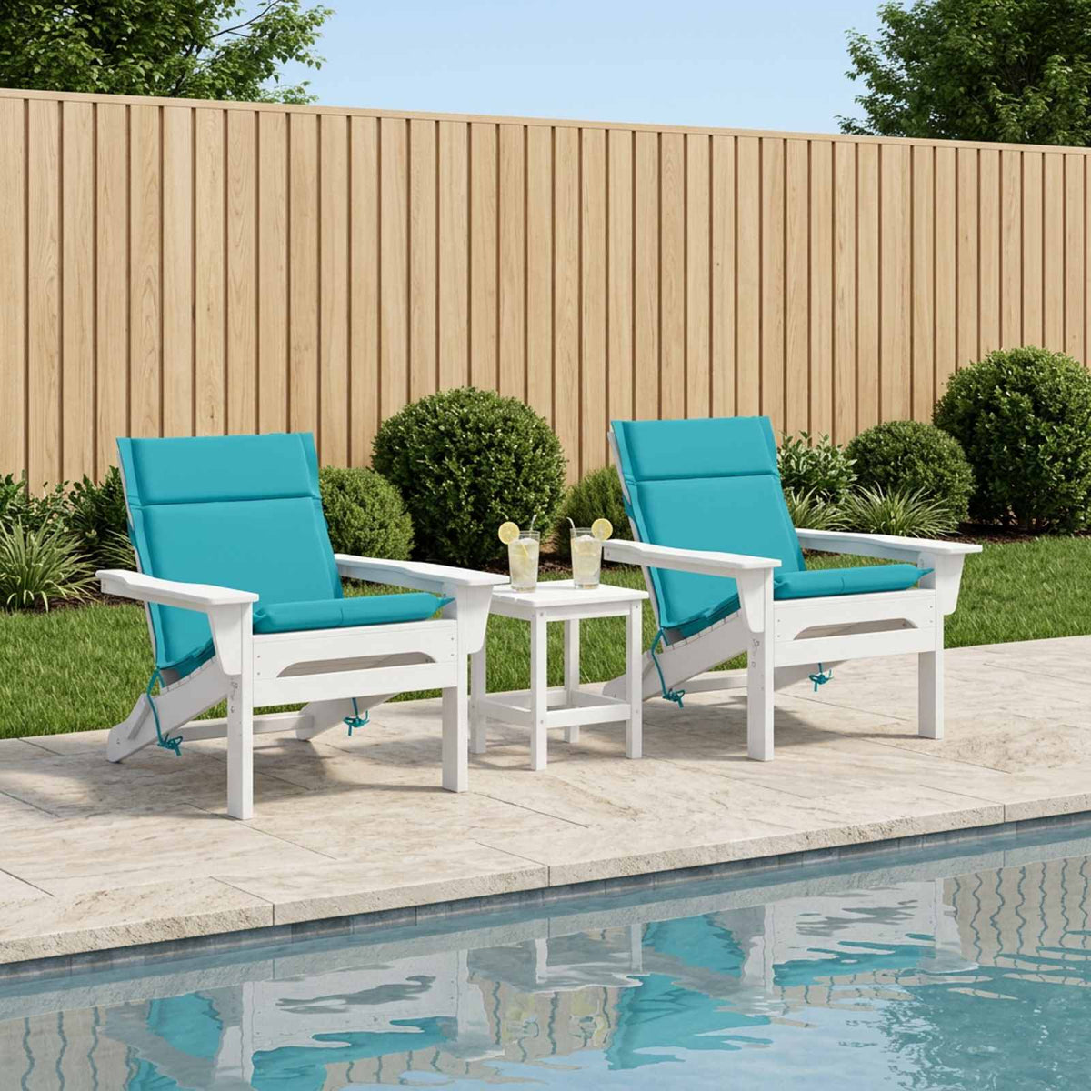Vidaxl 2-delige hoogrug kussen gemert 2 pcs 100% polyester turquoise