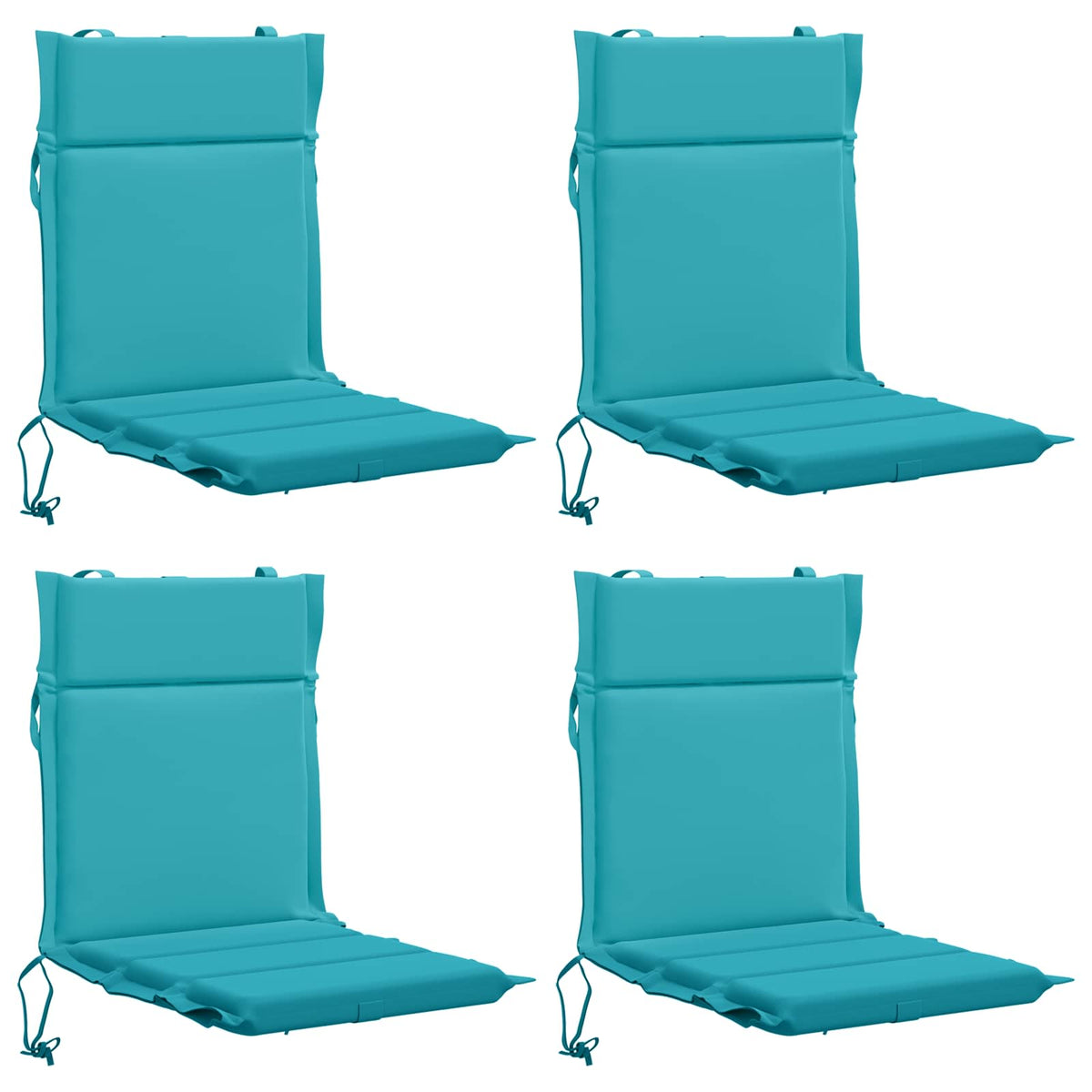 Vidaxl 4-delige hoogrug kussen gemert 4 pcs 100% polyester turquoise