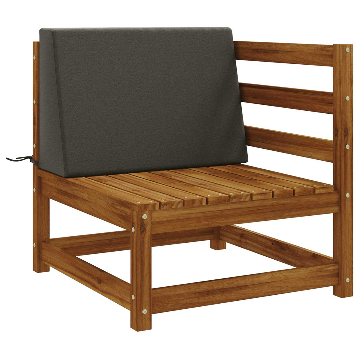 Vidaxl rugkussen soest 100% polyester antraciet 60 x 20 x 40 cm