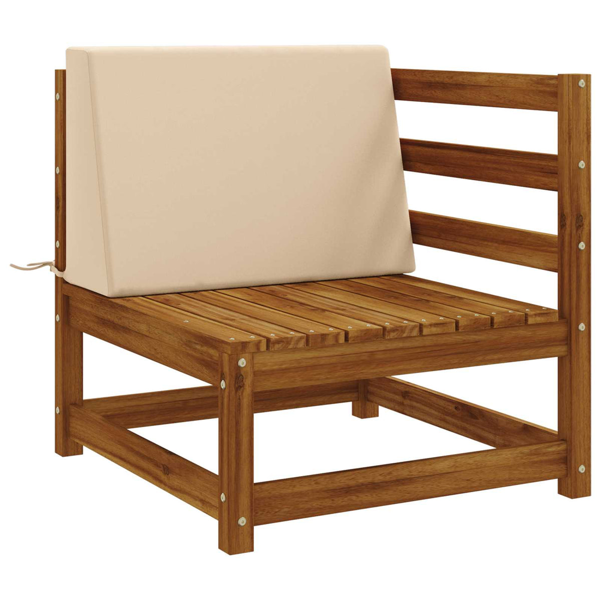Vidaxl rugkussen soest 100% polyester crèmekleurig 60 x 20 x 40 cm